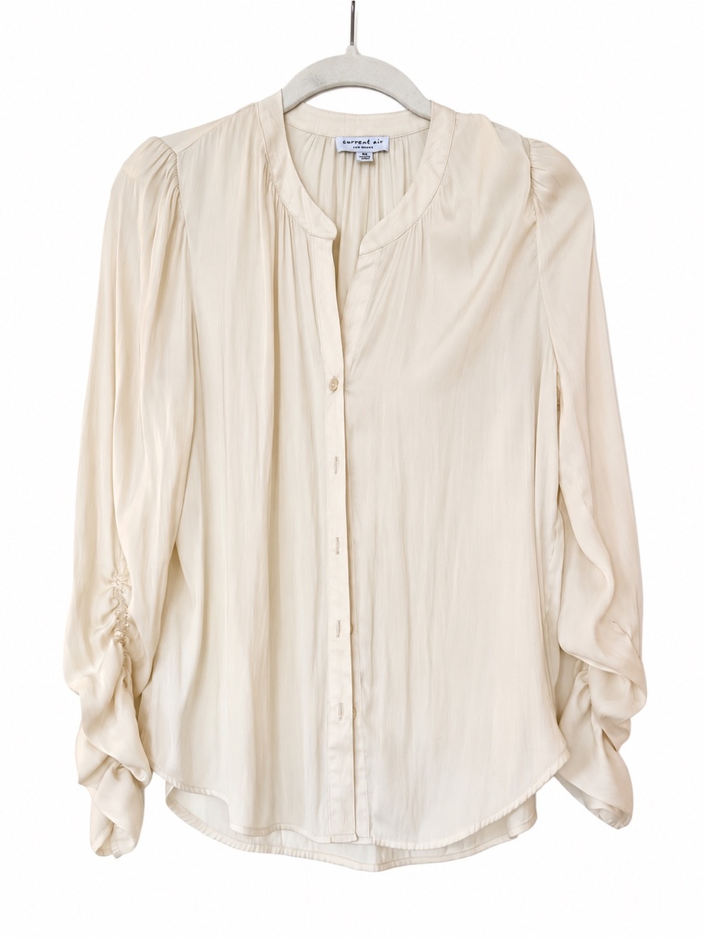 Current Air Cream Button-Front Blouse